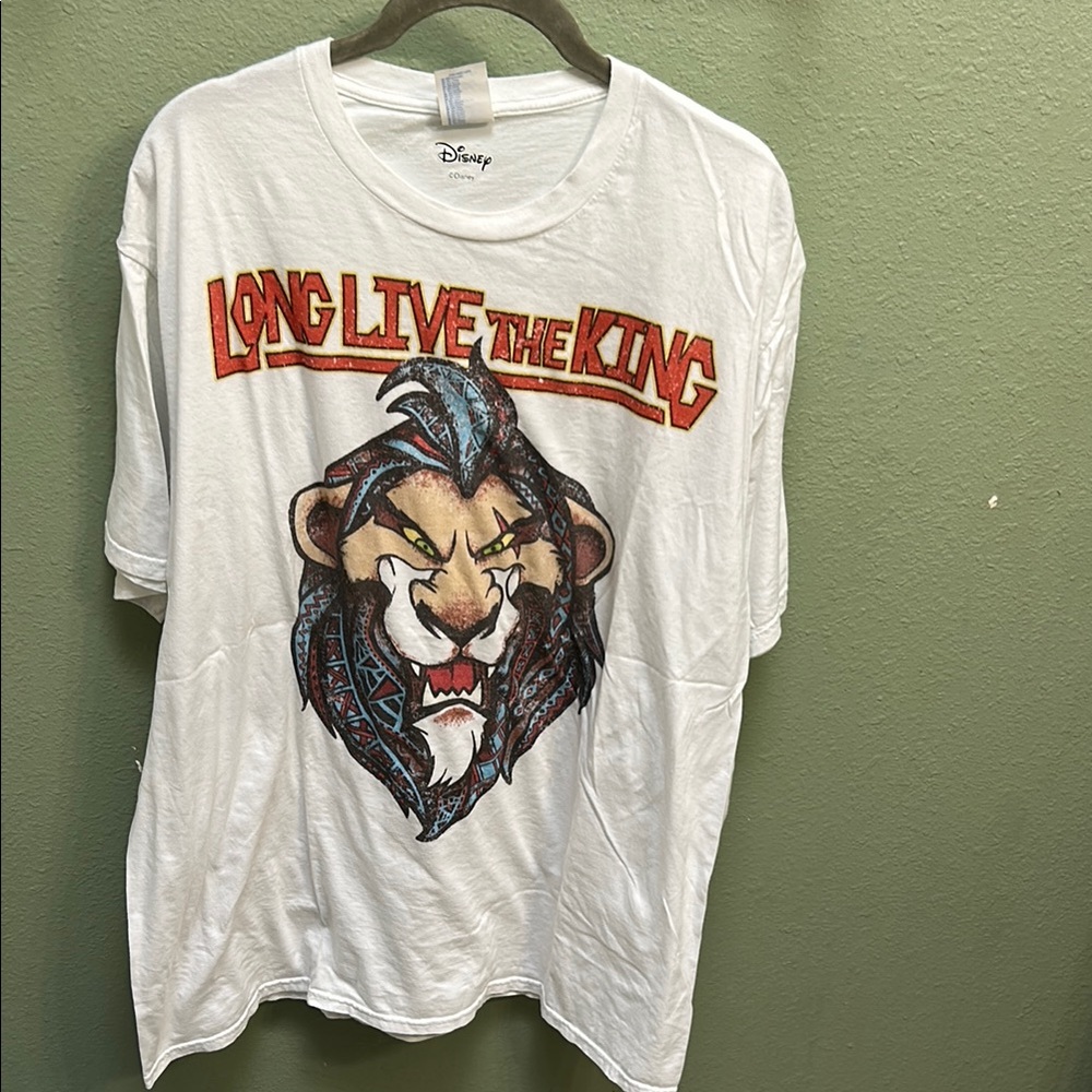Disney White T-Shirt with Red and Black Scar Graphic